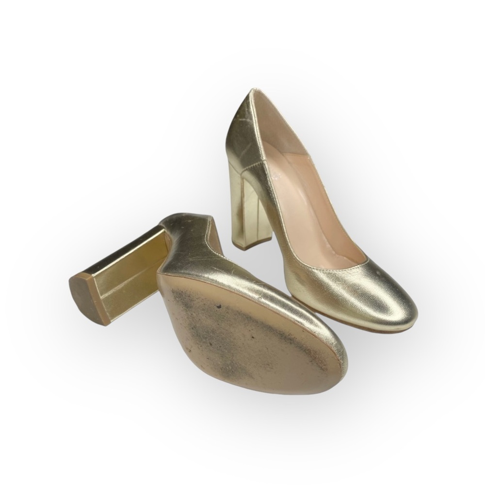 Summit White Mountain ᪥ Aggie Round Chunky Heels Pumps Shoes ᪥ Gold ᪥ 39 8.5M 9M - Picture 11 of 16